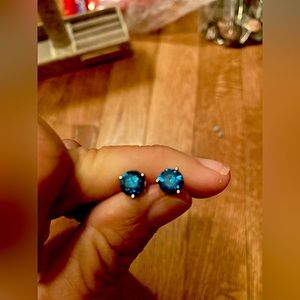 Stunning blue diamond earrings